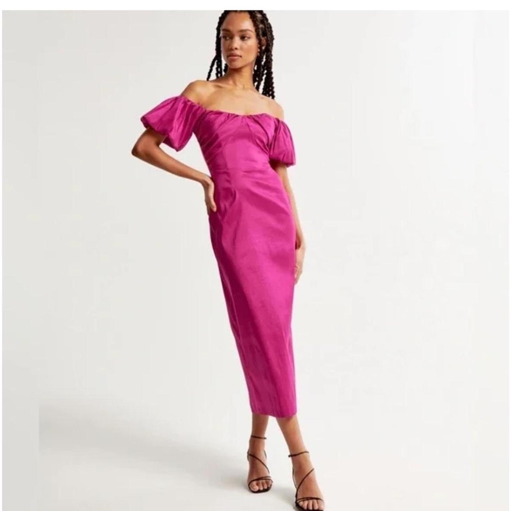Abercrombie & Fitch Pink Off The Shoulder Dress